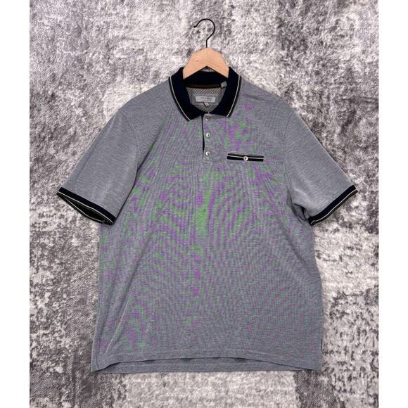 Ted Baker Polo Shirt 6 / 2XL Mens Blue Contrast Collar Short Sleeve - Picture 1 of 8